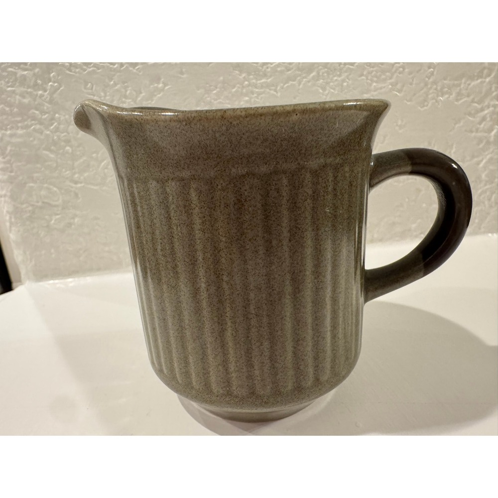 Sango Cactus Stoneware Creamer Pitcher 4193 Ribbed Speckled Tan Made in Japan